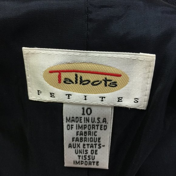 Vintage Talbots Blazer Suit Jacket Sizes 10 Womans Petite Navy Blue Long Sleeve - Picture 4 of 15